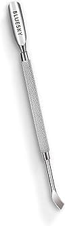 Bluesky Cuticle Pusher Tool and Nail Cleaner, Professional, Double Ended, Metal, Stainless Steel, Gel Nail Polish Remover, Scraper