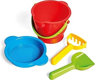Beach Basics Sand Toy Set Including Bucket Sifter, Rake, and Shovel Toys| Sand Toy Playset for Toddlers 18M+