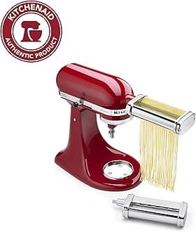 KitchenAid KSMPCA 2 Piece Pasta Cutter Attachment Set, Silver