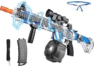 Large Gel Ball Blaster with Drum, 2 Modes Automatic and Manual Gel Splatter Blaster, Electric Splat Blaster with Goggles Balls