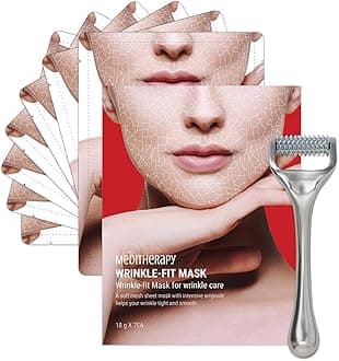 MEDITHERAPY Wrinkle-fit Mask + Facial Roller, Collagen Mask, Lifting Sagging Skin, Hydrating, Improving Elasticity, Glass Skin, Korean Skincare