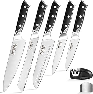 Professional Chef Knife Set 5PCS, 3.5-8 Inch Set Kitchen Knives German High Carbon Stainless Steel Sharp Knife, Knives Set for Kitchen with Ergonomic Handle