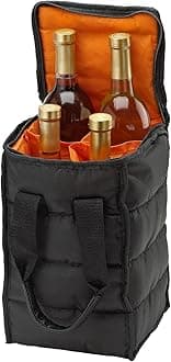Handy Laundry Wine Carrier Tote Bag - Attractive wine bag with thick external padding, zipper and easy to carry handles. The wine tote bag is perfect for travel, picnics or a day at the beach.