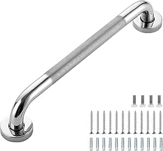 Grab Bars for Shower, 1 Pack 16-Inch Anti Slip Shower Handles for Elderly, Safety Shower Grab Bar, Stainless Steel Handicap Grab Bars for Bathroom (Polished Nickel 1" Diameter)