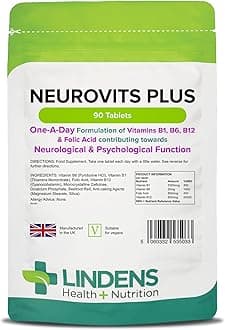 Neurovits Plus 90 Tablets - Vitamin B-12 500mcg B-6 & Folic Acid B12 B6 B1