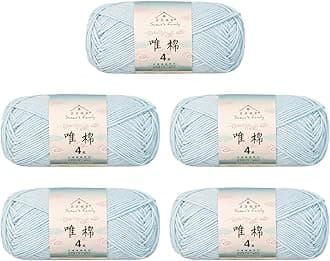Susan's Family 4 ply 60% Cotton 40% Acrylic Yarn - Soft & Durable - 5 x 50g (1.76oz) - 655 Yards for Knitting & Crocheting - Baby Blankets, Amigurumi, Sweaters & More