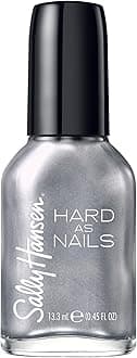 Hard as Nails, Pumping Iron, Long Lasting, Chip Resistant, Opaque, Shimmery Silver Nail Polish