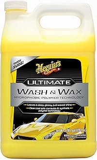 Meguiar's Ultimate Wash and Wax, Car Wash and Wax Cleans and Shines in One Step, Wash, Shine, and Protect with an Enhanced pH Neutral Car Paint Cleaner, 1 Gallon, 128 Fl Oz (Pack of 1)