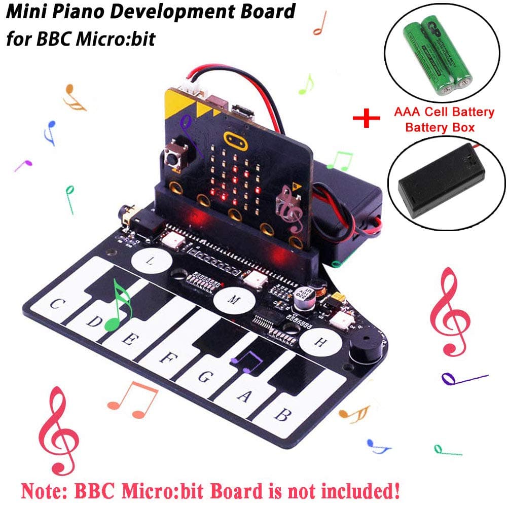 MakerFocus BBC Microbit Expansion Board Piano Development Board for BBC Micro:bit Board, Music Development Board, Compatible with Building Blocks, with RGB Buzzer to Play Music