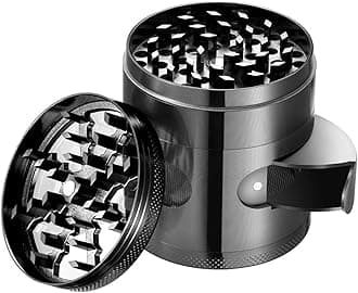 Manual Spice Grinder, Spice Crusher Grinder with Garbage Door And Window, Small Portable Herb Grinder for Grinding Dry Fresh Spice for Household Kitchen Restaurant (Black)