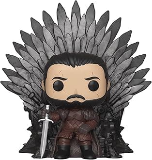 Funko 37791 POP. Deluxe: Game S10: Jon Snow Sitting on Iron Throne Collectible Figure, Multicolour