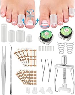 Ingrown Toenail Removal Kit, Ingrown Toenail Treatment, Ingrown Toenail Corrector Tools Come with Podiatry Toenail Braces, Ingrown Toenail Corrector Strips and Patch for Toe Pain Relief