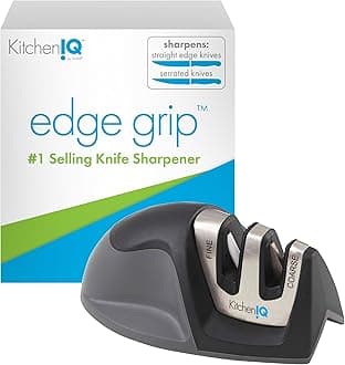 KitchenIQ 50009 Edge Grip 2-Stage Knife Sharpener, Black