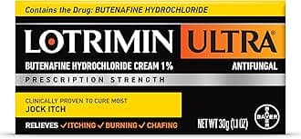 Lotrimin Ultra Antifungal Jock Itch Cream with Butenaﬁne Hydrochloride, Jock Itch Treatment for Men, Women, and Kids Over The Age of 12, 1.1 oz Tube