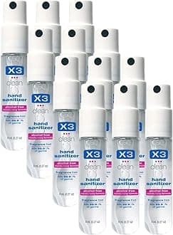 Mini Hand Sanitizer Spray – Alcohol Free and Fragrance Free - Pocket Size 0.27 Ounce Bottles (Pack of 12)
