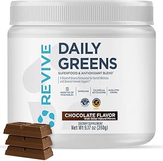 MD Daily Greens Powder, Chocolate – Superfood & Antioxidant Blend for Energy, Gut Health & Immunity – Greens Supplement with Vitamins, Minerals, Digestive Enzymes & Probiotics (20 Servings)