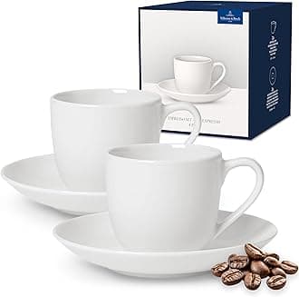 For Me Espresso Cup & Saucer : Set of 2, Premium Porcelain, White