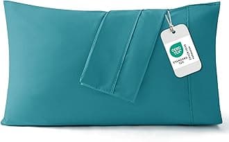 Bedsure Queen Pillow Cases Set of 2 - Teal Brushed Microfiber Pillowcase 2 Pack, Super Soft and Cozy Pillow Case Covers with Envelope Closure, Wrinkle, Fade and Stain Resistant, 20x30 Inches