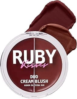 Duo Cream Blush, Smooth, Natural-Looking, Long-Lasting Face Makeup Blush for Cheeks, Lips, and Eyes, Buildable and Blendable, Infused with Green Tea, Aloe Vera Extract, and Hyaluronic Acid (Rosewood)