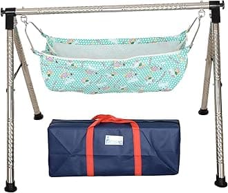 A TO Z HUB Boy's and Girl's Portable Folding/ghodiyu, with Free Cotton Cloth. (Super Folding Nri (Black))