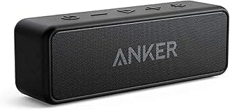 soundcore Anker 2 Portable Bluetooth Speaker with 12W Stereo Sound, BassUp, IPX7 Waterproof, 24-Hour Playtime, Speaker for Home, Outdoors, Travel