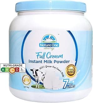 NATURE ONE DAIRY Instant Full Cream Milk Powder -Source of Protein -Quick, easy and convenient -Loaded with Vitamins A and D -Rich and Creamy Australia milk, 1KG