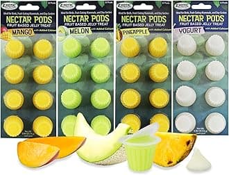 Nectar Pod Variety 4 Pack | Calcium-Fortified Jelly Fruit Treat | for Sugar Gliders, Marmosets, Squirrels, Parrots, Cockatiels, Geckos & Other Small Pets