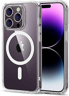 Classic Hybrid Magnetic Case with HaloLock, Compatible with iPhone 14 Pro Max Case, Compatible with MagSafe, Shockproof Military-Grade Protection, Scratch-Resistant Back, Clear