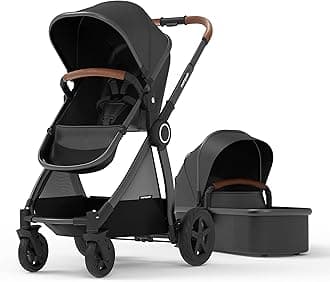 Ultimate 2 Baby Stroller for Infant and Toddler with Newborn Mode and Reversible Seat, All-Terrain Stroller with All-Wheel Suspension, Includes Car Seat Adapter and Large Storage Basket