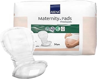 Abena Premium Maternity Pads, Perfect for Postpartum, Super Absorption, 14 Count (Packaging May Vary)