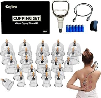 Cupping Set, 24 Cups Cupping Kit for Massage Therapy, Chinese Cupping Therapy Set with Magnetics, Professional Vacuum Cupping Set for Cellulite Reduction Muscle Pain Relief with Manual Pump