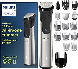 Norelco Philips Multigroom Series 7000, Mens Grooming Kit With Trimmer For Beard, Head, Hair, Body, Groin, And Face - No Blade Oil Needed, Mg7910/49