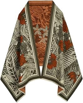 EXTREE Scarfs for Women Pashmina Silky Shawl Wrap for Evening Dressing Blanket Open Front Poncho Cape