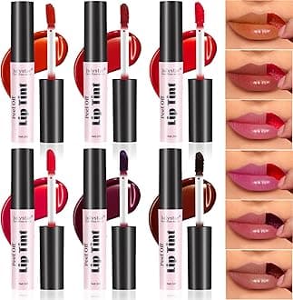 Lip Stain Peel Off, Lip Stain Long Lasting Waterproof Lip Tint Matte Lipstick, Tattoo Colour Nude Lipstick, Lip Stick for Women Girls (6PC, One Size)