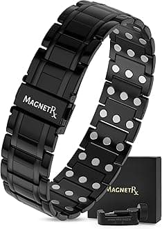 MagnetRX® Titanium Magnetic Bracelet for Men with Triple Strength - Magnetic Bands with High-Quality Folding Clasp and Adjustable Length with Sizing Tool
