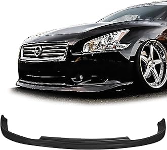 Compatible with/Replacement for Front Bumper Lip, GT-S Style PU Front Lip Spoiler Black, Fits 2009 2010 2011 2012 2013 2014 2015 Nissan Maxima Sedan