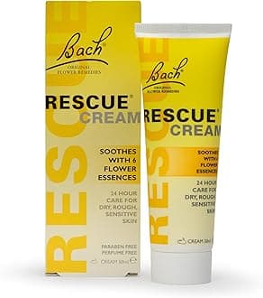 Rescue Cream, 24 Hour Moisturising Cream with Flower Essences for Emotional Wellness and Balance, Fragrance Free, Only for Skin, 1 x 50 ml