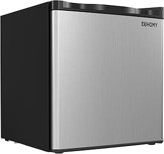 Mini Freezer Countertop,1.1 Cubic Feet, Single DoorCompact Upright Freezer with Reversible Stainless Steel Door, Removable Shelves, Small freezer for Home/Dorms/Apartment/Office(Silver)