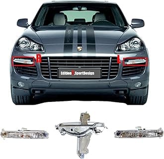 DRL Daytime Running Light Assemlby for 07-10 Porsche Cayenne 9PA1 957 Fit GTS S Turbo Sport 3.6L 4.8L 2007 2008 2009 2010 Front Turn Signal Lamp LED Side Left