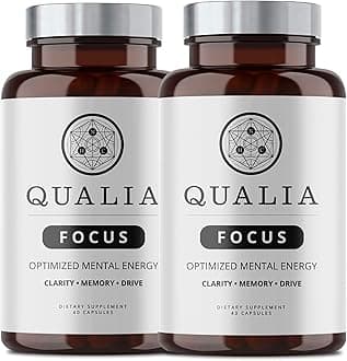 Qualia FOCUS Brain Booster Supplement | Powerful Nootropic Designed to Deliver Sustained Mental Energy, Alertness, Concentration & Memory | With Ginkgo Biloba, L-Theanine | 2 Month Supply