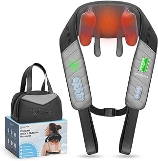 COMFIER Neck Massager with Heat, Deep Tissue 4D Kneading, Portable, Shiatsu Massager for Neck, Back, Shoulder, Foot and Leg, Suitable for Women and Men, Birthday Gifts