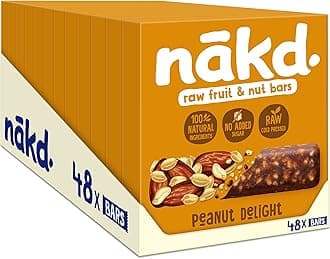 Nakd Peanut Delight Natural Fruit & Nut Bars - Vegan - Healthy Snack - Gluten Free, 35 g (Multipack case 48 Bars)