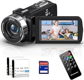 THPACIP - 4K Ultra 80MP Vlogging Video Camera for YouTube 18X Digital Zoom Camcorder Recorder 3 inch IPS HD IR Night Vision with 32GB SD Card, Lens Cap, 2