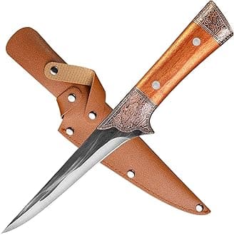 6 Inch Boning Knife - Curved Semi-Stiff Blade for Meat Cutting, Filleting & Deboning, Ultra Sharp Butcher Knife with Non-Slip Ergonomic Handle for Chefs, Home Kitchen & Culinary Use