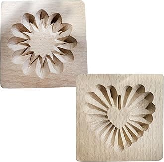 Wooden Cookie Biscuit Mold, 3D Baking Mold, Embossing Craft Decorating Baking Tool, Suitable for Halloween Thanksgiving Christmas Kitchen DIY (Cookies-A-2PCS)