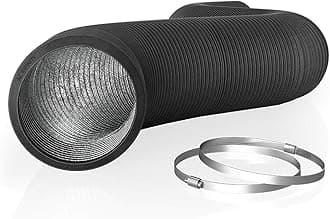 Flexible 300mm Aluminum Ducting, Heavy-Duty Four-Layer Protection, 7.6m Long for Heating Cooling Ventilation and Exhaust, 12" Ducting, 25 ft. Long