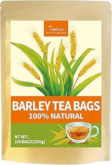 TeeLux Barley Tea Bags, 2g/bag, Pure Roasted Barley Tea, Caffeine Free, Sugar Free, Nutty Flavor, 100 Count