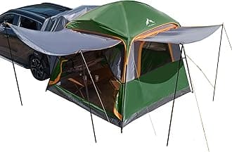 SUV Tent for Camping,Waterproof PU2000mm, Fits 5-8 People,Spacious Double Layer Design, includes Rainfly & Storage Bag, 8FT L x 8FT W x 7.2FT H,Orange