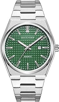 Silver Date Stainless Steel Strap Analog Watch for Men & Boys -WCH106