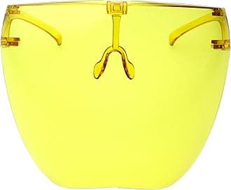 zeroUV - Protective Face Shield Full Cover Visor Glasses/Sunglasses (Anti-Fog/Blue Light Filter) (Yellow)